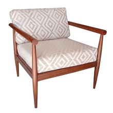 Load image into Gallery viewer, Fabric Geometric Arm Chair - Beige And Brown
