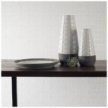 Load image into Gallery viewer, Abstract Cylinder Table Vase (397547) - Gray / White
