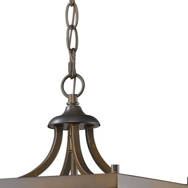 Vintage Metal Tapered Hanging Light - Brown