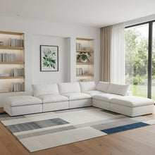 Load image into Gallery viewer, 2 Piece Living Room Set Blend Modular Sofa With Ottoman Storage - White
