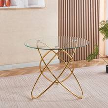 Load image into Gallery viewer, Metal Leg Dining Table With Tempered Glass Top
