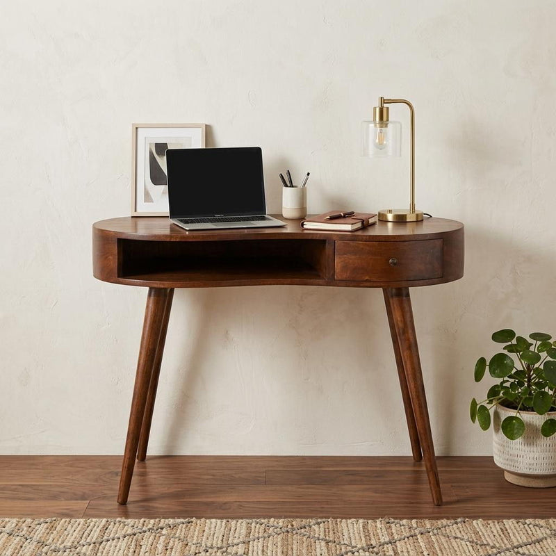 Kidney Writing Desk - Chestnut