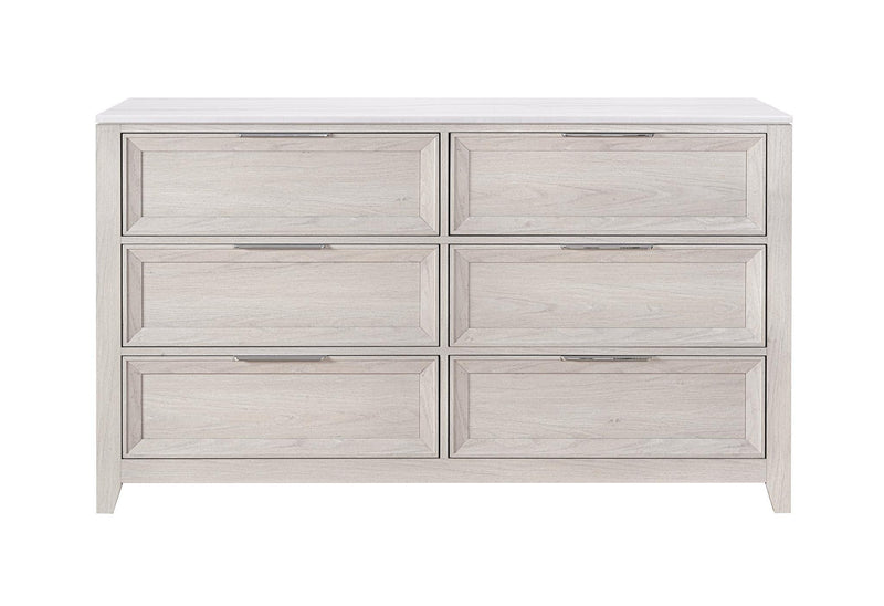 Wood Six Drawer Double Dresser (766571) - Beige