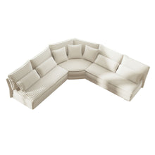Load image into Gallery viewer, 5 Seater L Shaped Sectional Sofa With Curved Corner, 7 Pillows
