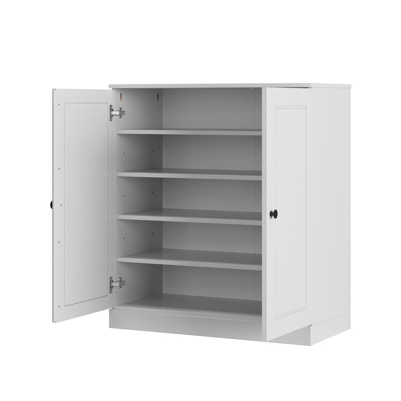 Twenty Pair Solid Woodshoe Storage Cabinet (752358) - White