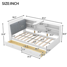 Load image into Gallery viewer, Platform Bed With Storage Headboard, Shelves And 2 Drawers
