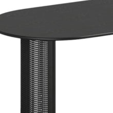 Load image into Gallery viewer, 79" Solid Wood Mirrored Double Pedestal Base Dining Table - Black
