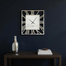 Load image into Gallery viewer, Mirrored Silent Analog Square Wall Clock - Silver
