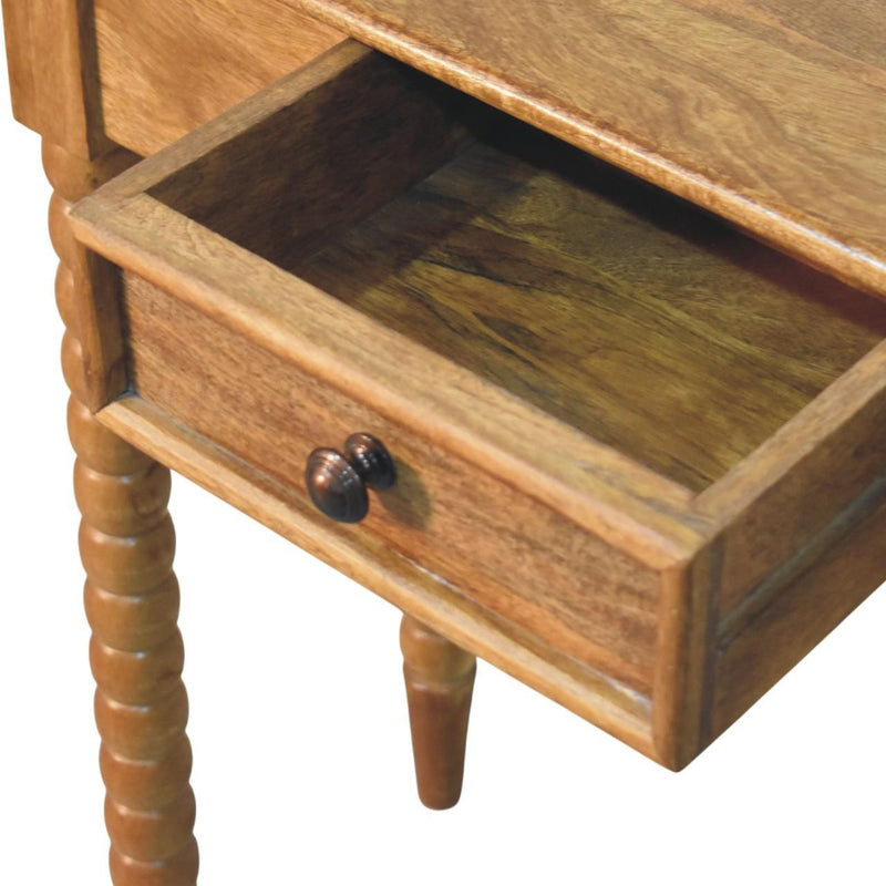 Solid Wood Console Table With Drawer - Brown