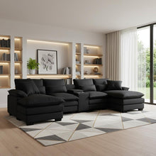 Load image into Gallery viewer, Fabric Modular USB Sofa - Black
