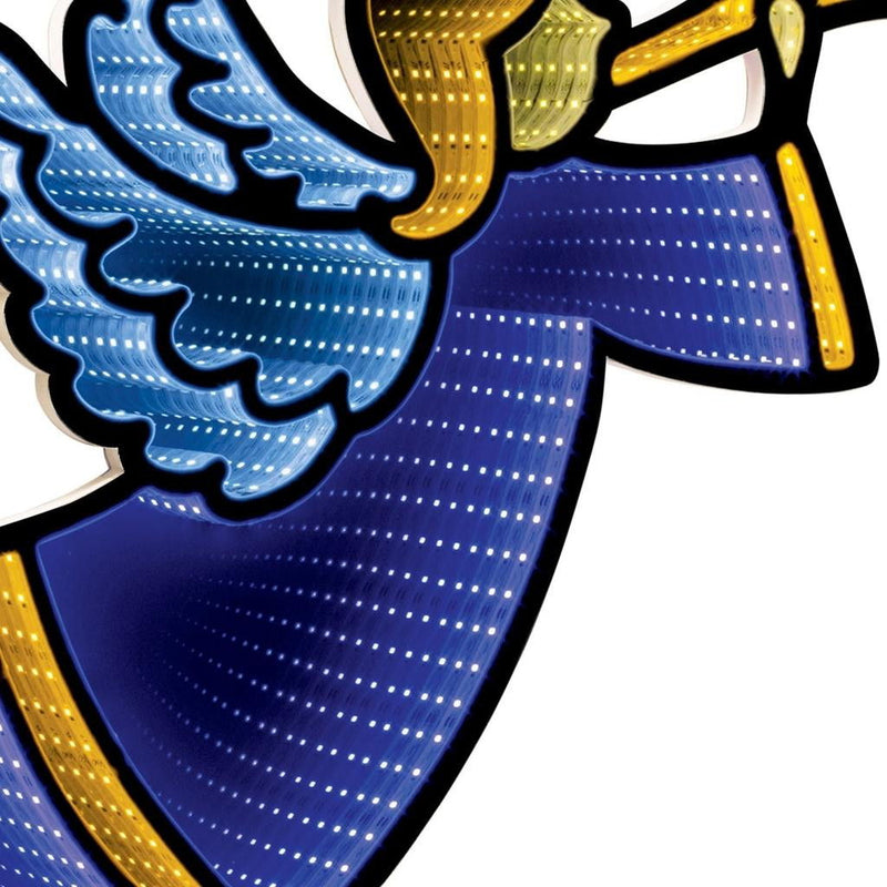 Angel Christmas Tabletop Sign With LED - Blue / Yellow