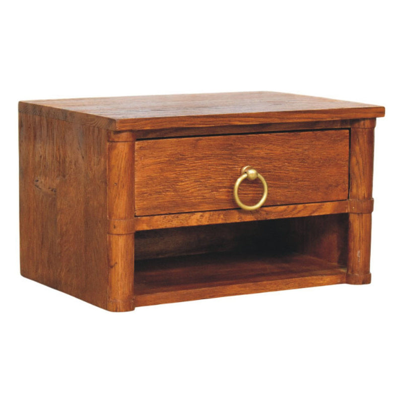 Solid Wood One Drawer Floating Nightstand (731537) - Oak