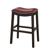 Load image into Gallery viewer, Solid Wood Backless Counter Height Bar Chair - Dark Red And Espresso
