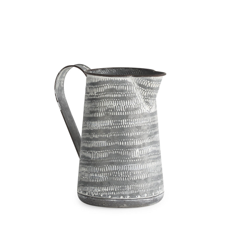 Striped Tapered Jug Vase - Gray / White