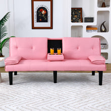 Load image into Gallery viewer, Sofa Bed With Foldable Design And Cup Holder
