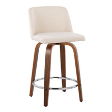 Load image into Gallery viewer, Toriano - Mid Century Modern Fixed Height Counter Stool With Swivel With Round Footrest (Set of 2)
