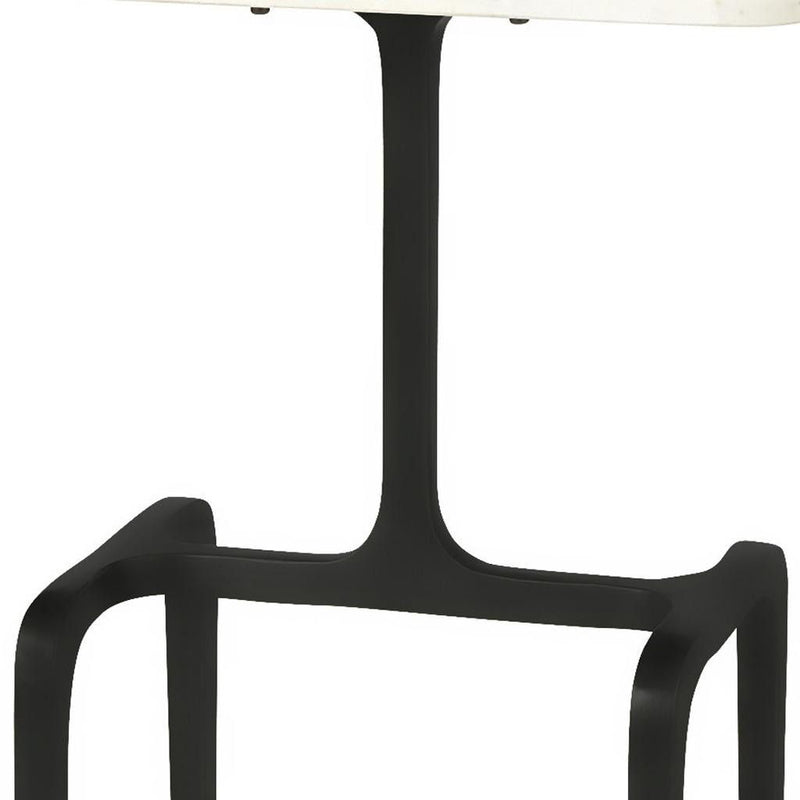 Marble End Table - White