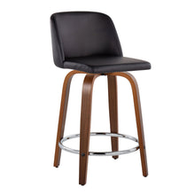 Load image into Gallery viewer, Toriano - Mid Century Modern Fixed Height Counter Stool With Swivel With Round Footrest (Set of 2)
