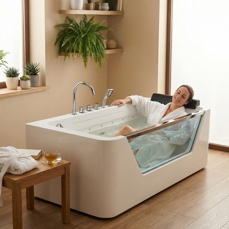 Xavier - Single Massage Bathtub - Milk White