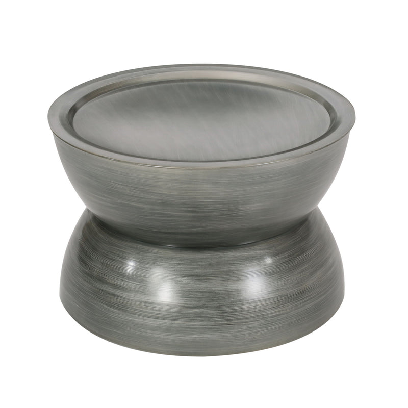Iron Round Pedestal Coffee Table - Silver