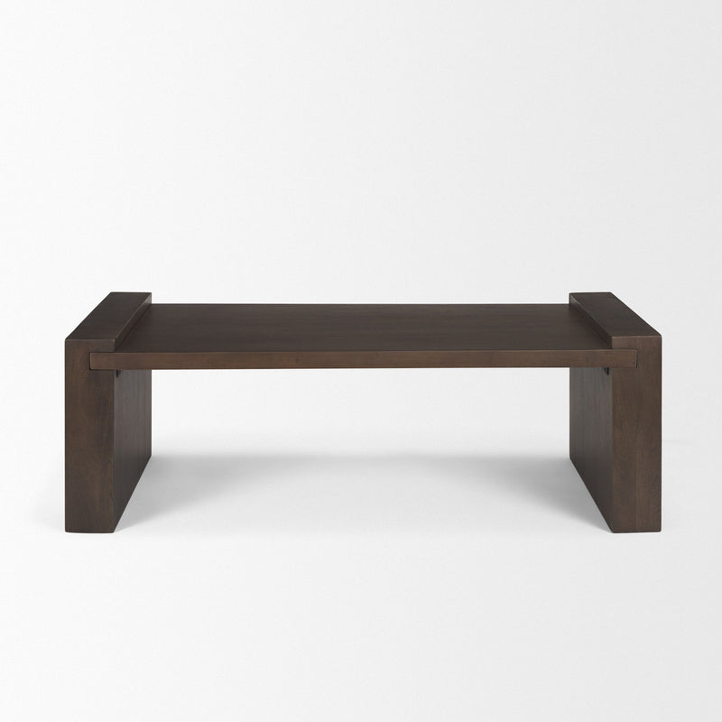 48" Solid Wood Sled Coffee Table - Dark Brown
