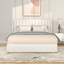 Load image into Gallery viewer, Anda Queen Size Ivory Boucle Upholstered Platform Bed with Patented 4 Drawers Storage, Tufted Headboard, Wooden Slat Mattress Support, No Box Spring Needed.
