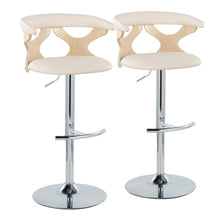Load image into Gallery viewer, Gardenia - Contemporary Adjustable Barstool &amp; Swivel, Rounded T Footrest (Set of 2)
