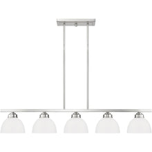 Load image into Gallery viewer, 8" Five Light Dimmable Chandelier With Shades - Nickel
