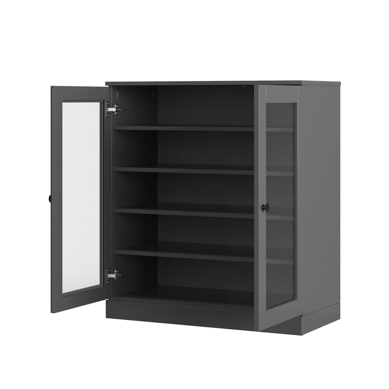 Twenty Pair Solid Woodshoe Storage Cabinet (752332) - Gray
