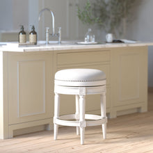 Load image into Gallery viewer, Rustic Elegance Backless Swivel Stool
