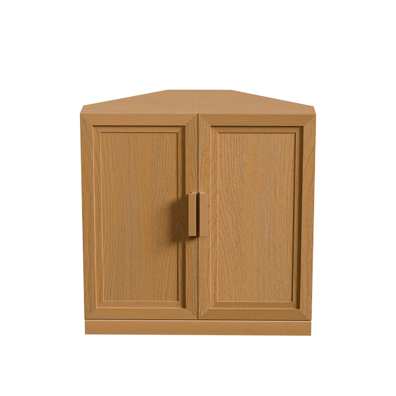 31" Wood Corner Corner Accent Cabinet For Dining Room With Two Doors - Brown