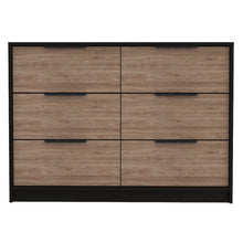 Load image into Gallery viewer, Six Drawer Double Dresser - Brown And Black

