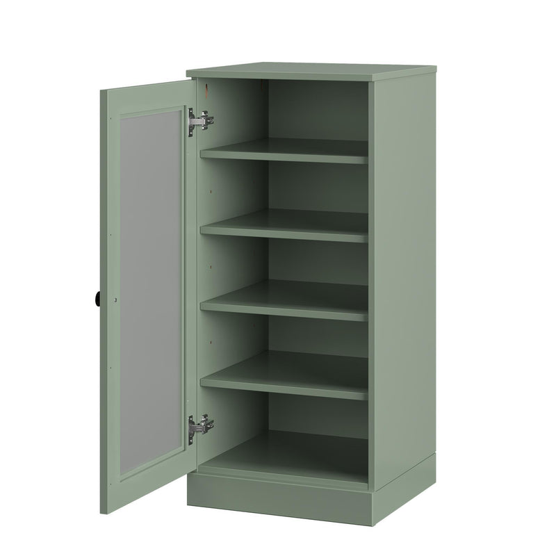 Ten Pair Solid Woodshoe Storage Cabinet (752267) - Sage