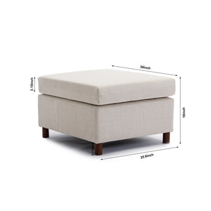 3 Seat Module Sectional Sofa Couch With 1 Ottoman for living room,Seat Cushion and Back Cushion Non-Removable and Non-Washable,Cream