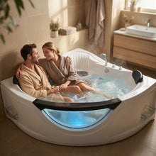 Load image into Gallery viewer, Xavier - Corner Double Massage Bathtub - Milk White
