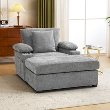 Load image into Gallery viewer, Modern Oversized Chair With Ottoman, Cupholders And USB Charging Ports

