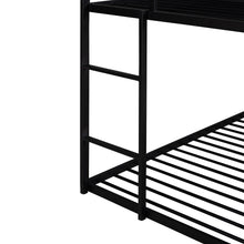 Load image into Gallery viewer, Bunk Beds for Kids Twin over Twin,House Bunk Bed Metal Bed Frame Built-in Ladder,No Box Spring Needed Black
