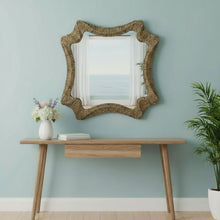 Load image into Gallery viewer, 38" Abstract Floating Rope Framed Accent Mirror - Brown
