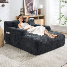Load image into Gallery viewer, Chenille Interior Lazy Sofa Chaise Longue Armchair With 3 Pillows And Armrests
