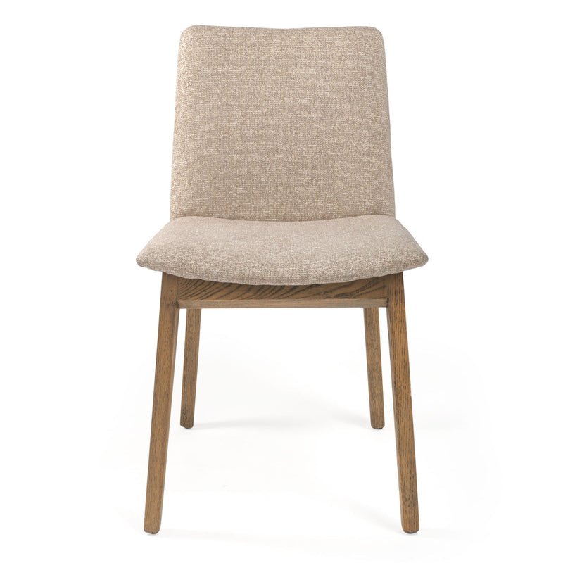 Upholstered Fabric Open Back Dining Side Chairs (Set of 2) - Beige