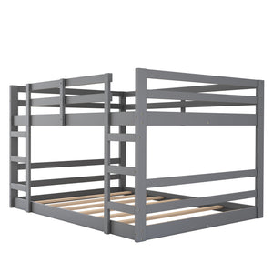 Full Over Full Bunk Bed with Ladder, Gray（OLD SKU：WF282788AAE）