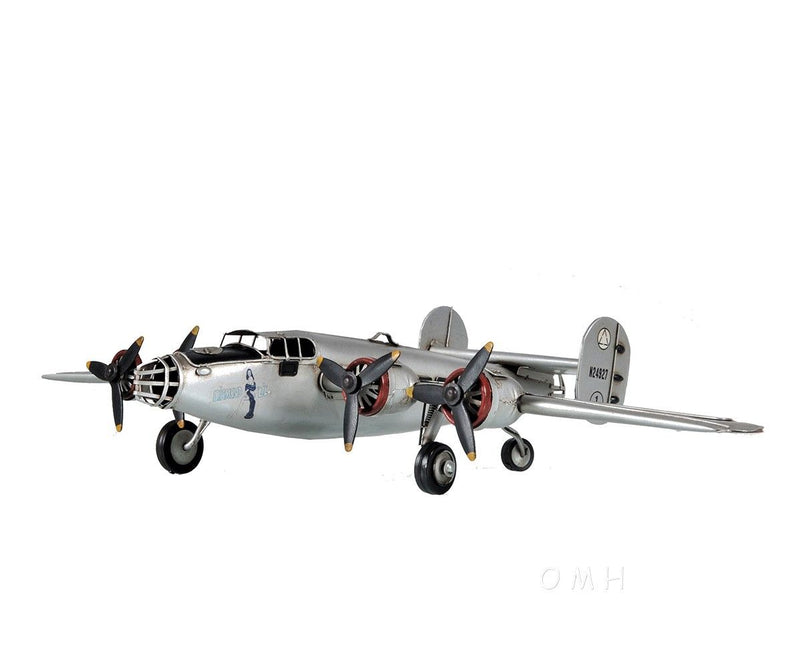 c1940 B-24 Liberator Bomber Sculpture - Silver