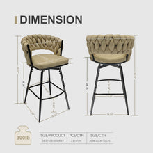 Load image into Gallery viewer, Bar Stool 360 Swivel With Back Footrest

