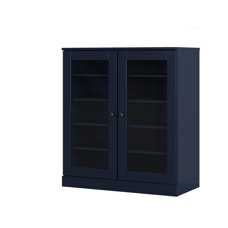 Twenty Pair Solid Woodshoe Storage Cabinet (752340) - Navy Blue