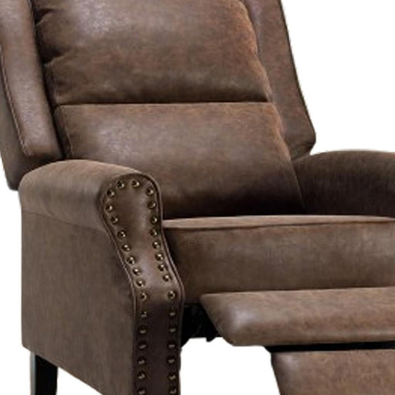 Faux Leather Manual Recliner (718722) - Brown