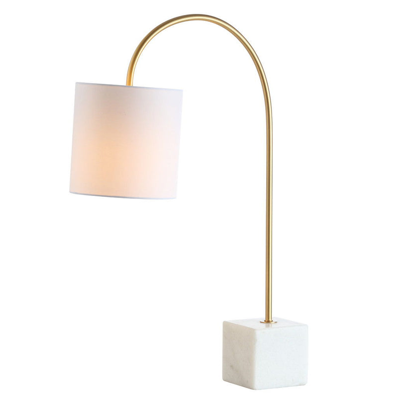 25" Novelty Table Lamp With Drum Shade - White