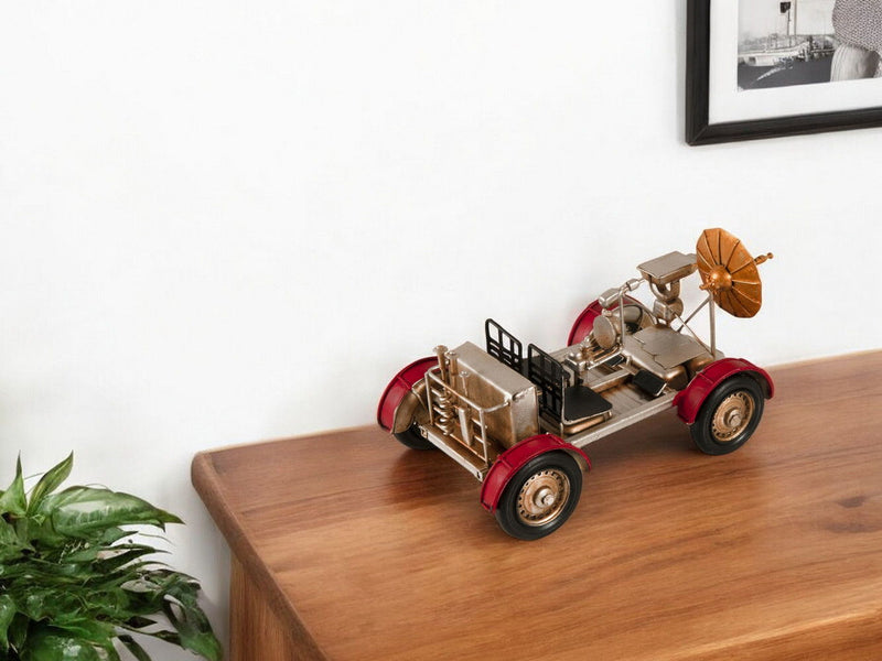 Hand Painted Model Car Tabletop Sculpture - Red / Silver