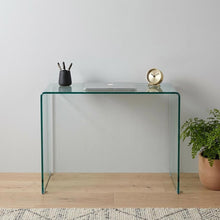Load image into Gallery viewer, 43" Clear Glass Computer Desk
