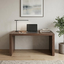 Load image into Gallery viewer, 62" Brown Wood Computer Desk
