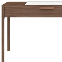 Load image into Gallery viewer, 47" White and Brown Marble and Wood Computer Desk
